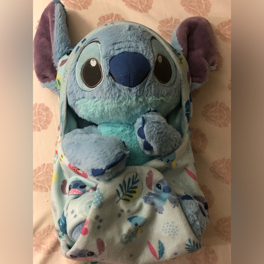 Disney Parks Babies Baby Stich Lilo & Stitch Blanket Pouch Plush